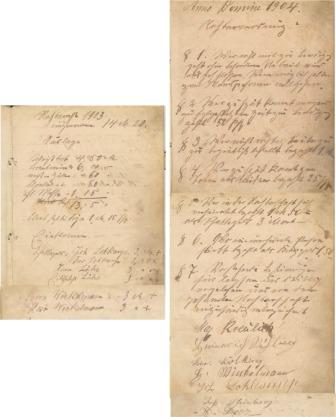 Erstes Protokoll,die ersten Statuten der Nachbarschaft